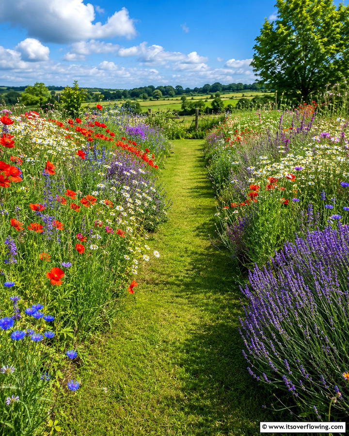 Wildflower Meadow Borders - 30 Rustic Landscaping Ideas for Natural Yard Beauty