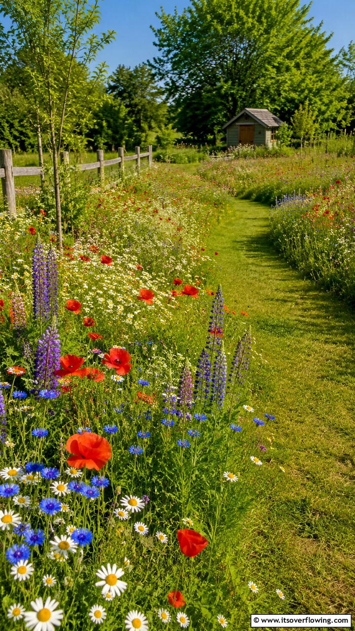 Wildflower Meadow Garden - 30 Garden Layout Ideas- Strategic Planting & Design Tips