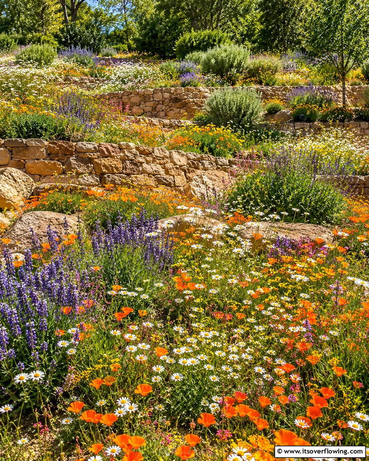 Wildflower Terraces - 25 Terraced Garden Ideas for Sloped Landscapes
