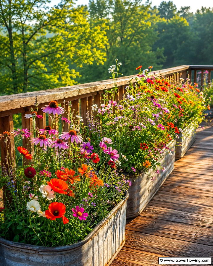 Wildflower Wonderland - 30 Deck Decorating Ideas with Plants for Lush Outdoor Living