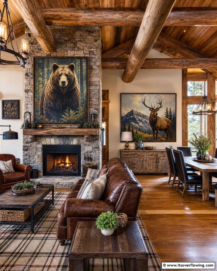 Wildlife Artwork - 25 Cabin Decor Ideas for a Cozy Retreat