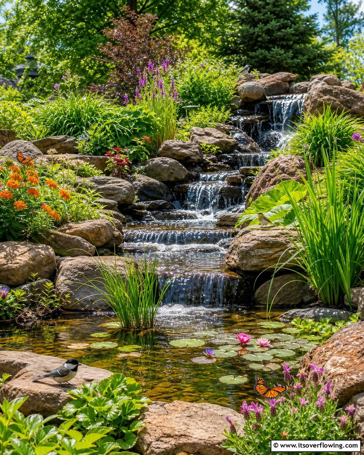 Wildlife Friendly Waterfall to Attract Nature - 25 Backyard Waterfall Ideas for a Tranquil Retreat