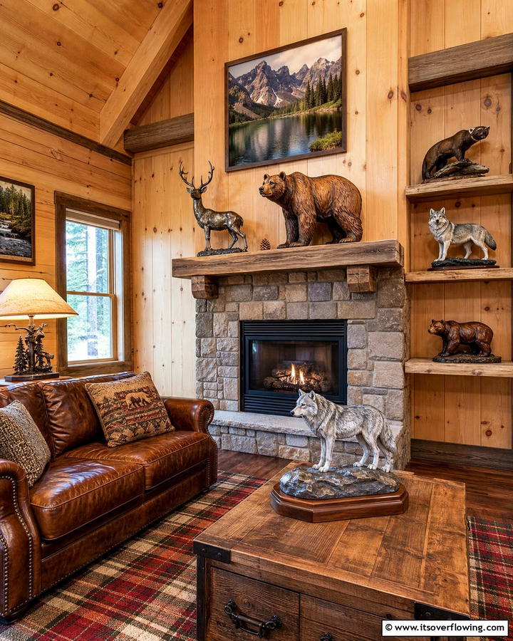 Wildlife Sculptures and Figurines - 25 Cabin Decor Ideas for a Cozy Retreat