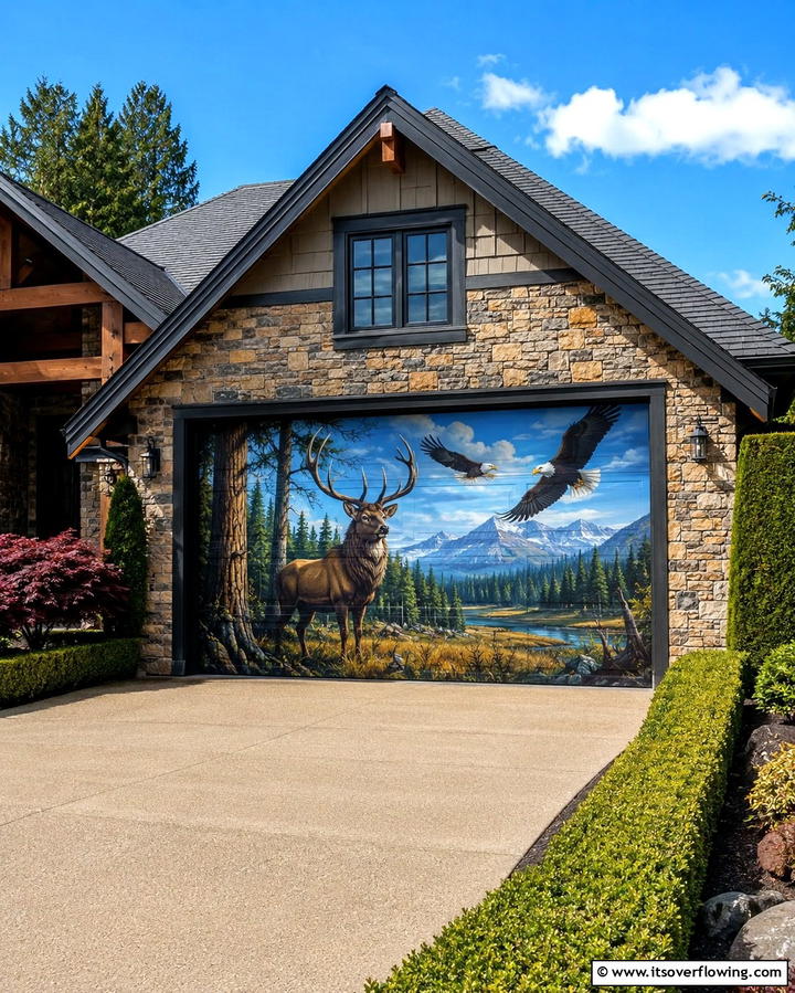 Wildlife Wonder - 30 Garage Door Mural Ideas for Creative Curb Appeal