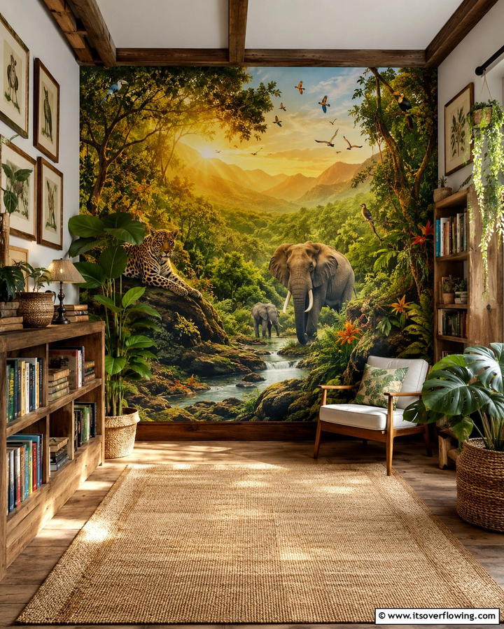 Wildlife and Nature - 20 Library Murals to Inspire Your Next Home Project