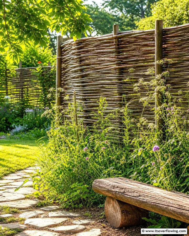 Willow Hurdle Fence - 25 Small Garden Fence Ideas for Your Outdoor Space
