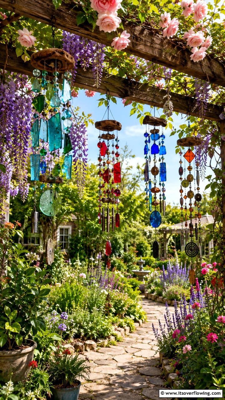 Wind Chimes from Recycled Materials - 30 Garden Art Ideas to Personalize Your Outdoor Space