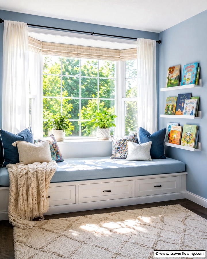 Window Seat Sanctuary - 30 Kids Reading Nook Ideas- Cozy Spaces for Young Readers