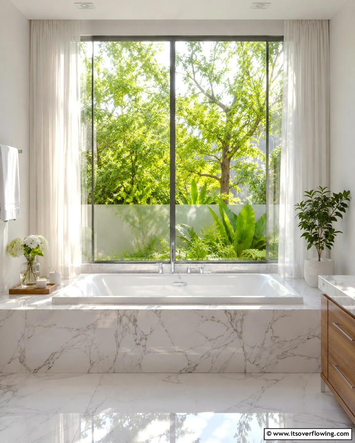 Window View Tub Placement - 25 Elegant Drop-in Tub Ideas for a Spa-Like Bathroom