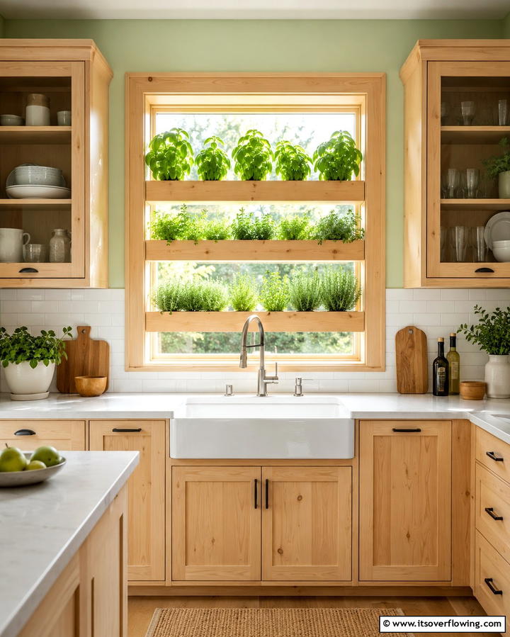 Window with Built In Herb Garden - 25 Kitchen Window Ideas Over Sink for Natural Light