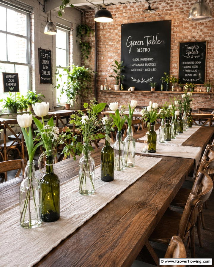 Wine Bottle Vases - 30 Rehearsal Dinner Centerpiece Ideas for Memorable Nights