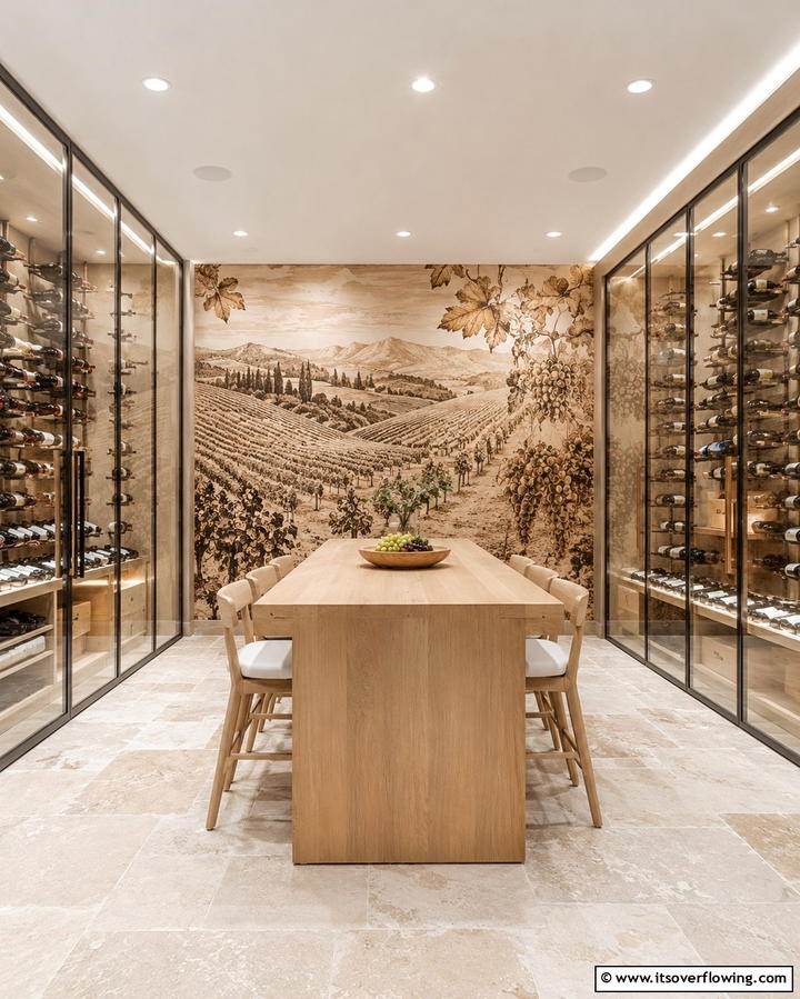 Wine Cellar Story Mural - 30 Interactive Mural Ideas- Transform Your Walls Creatively