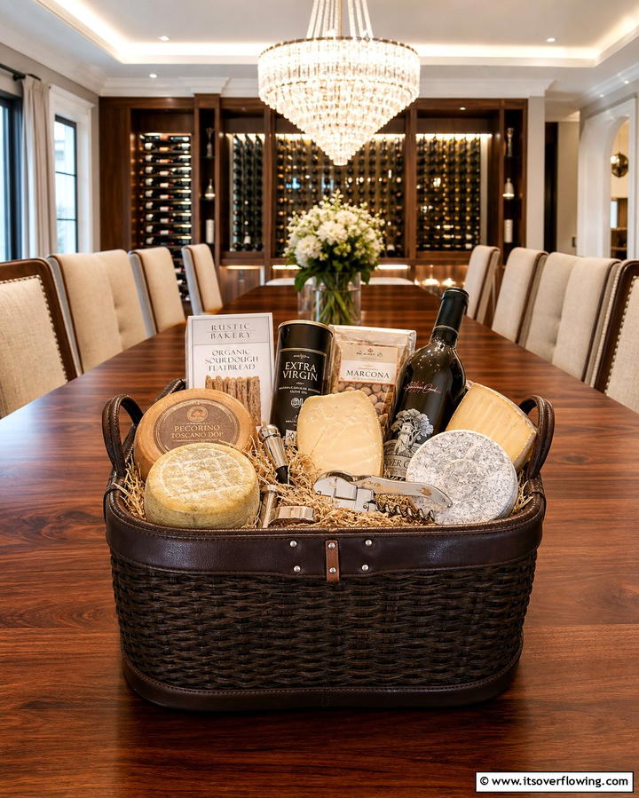Wine and Cheese Basket - 25 Gift Basket Ideas for Every Occasion and Theme