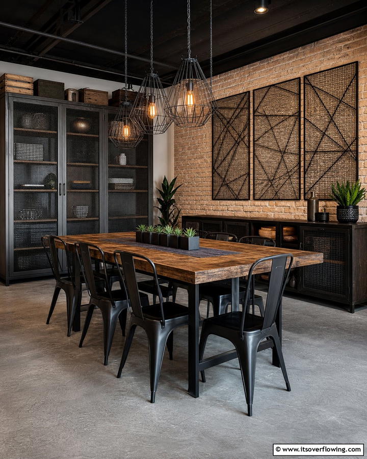 Wire Mesh Decor - 20 Industrial Dining Room Ideas for a Modern Look