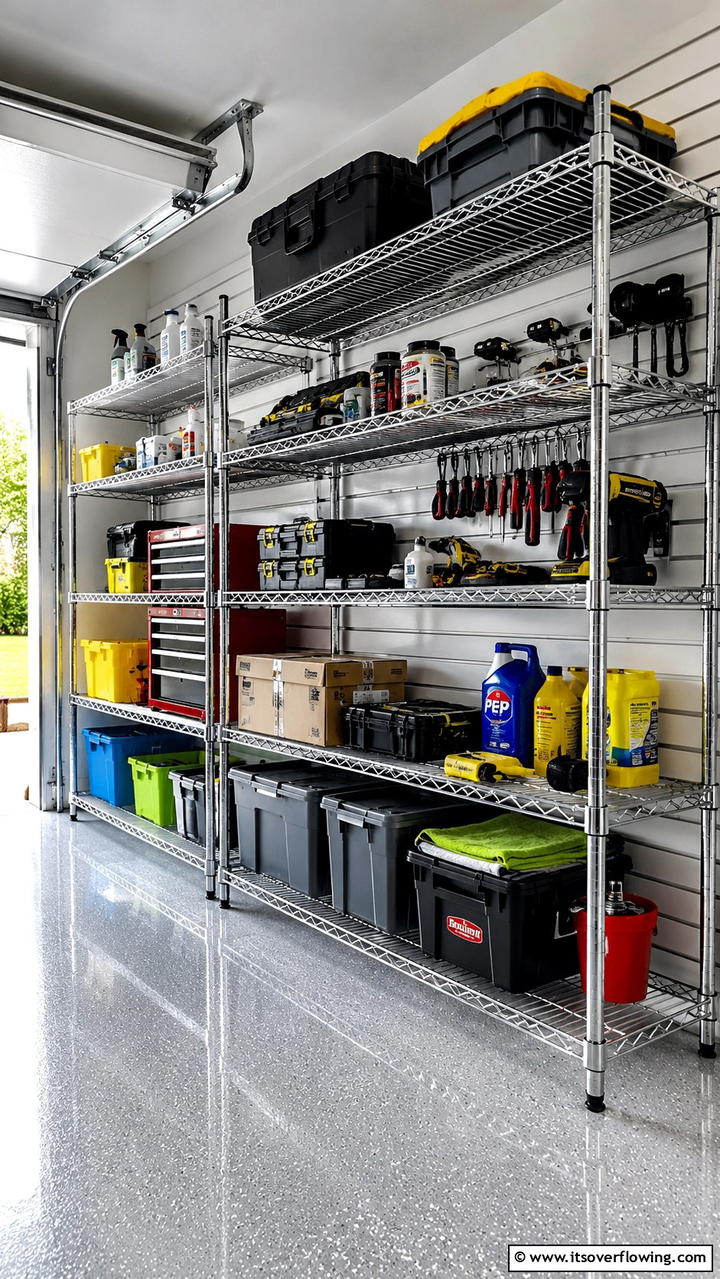 Wire Shelving Units - 30 Garage Shelving Ideas for Clutter-Free Storage