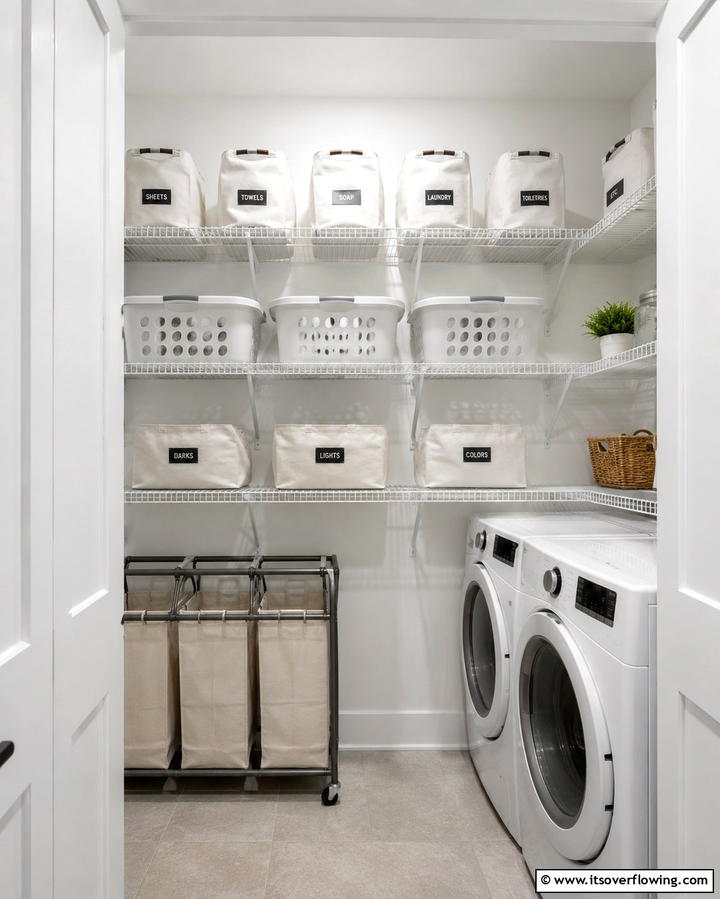Wire Shelving for Budget Friendly Utility - 25 Creative Laundry Room Shelving Ideas for Organization