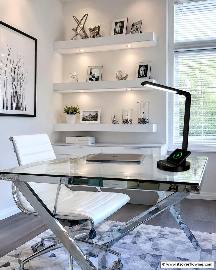 Wireless Charging Lamps - 30 Home Office Lighting Ideas- Brighten Your Workspace