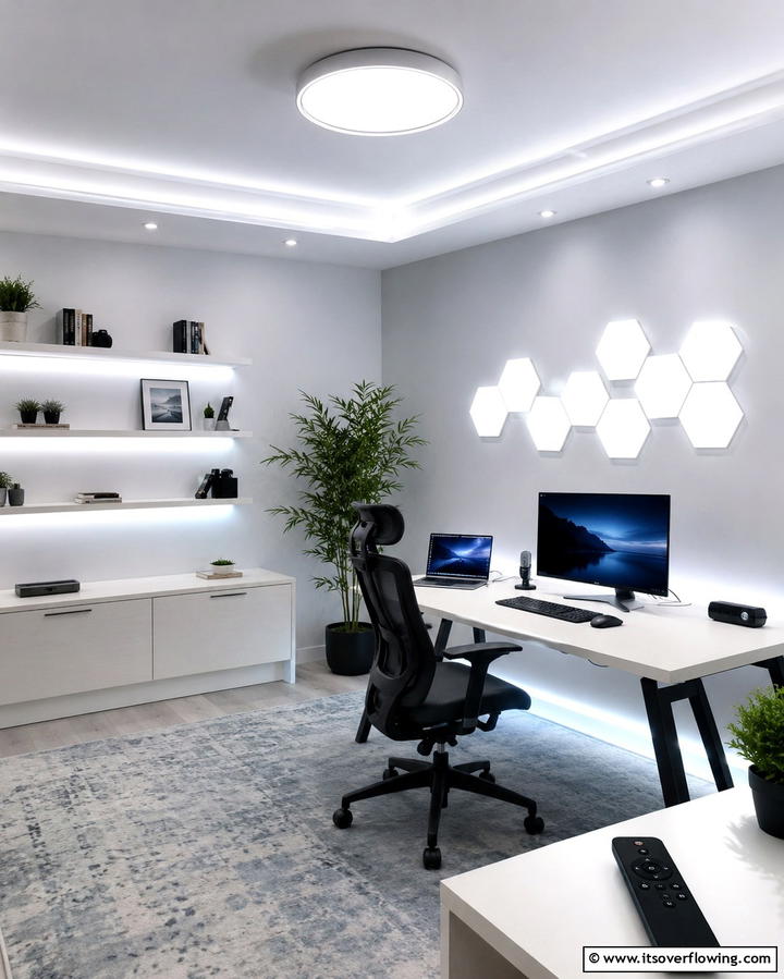 Wireless Remote Lighting - 30 Home Office Lighting Ideas- Brighten Your Workspace