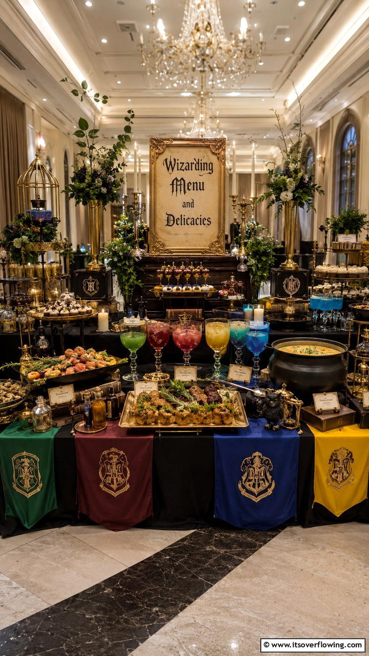 Wizarding Menu and Delicacies - 30 Harry Potter Wedding Ideas- Enchanting Themed Celebrations