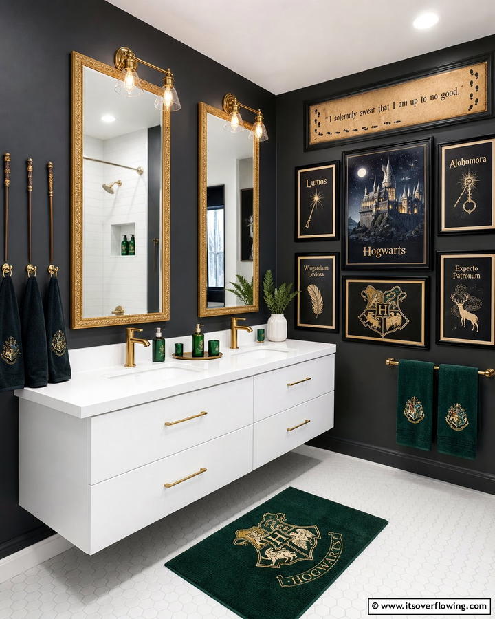 Wizarding World Wall Art - 20 Harry Potter Bathroom Ideas for Magical Spaces