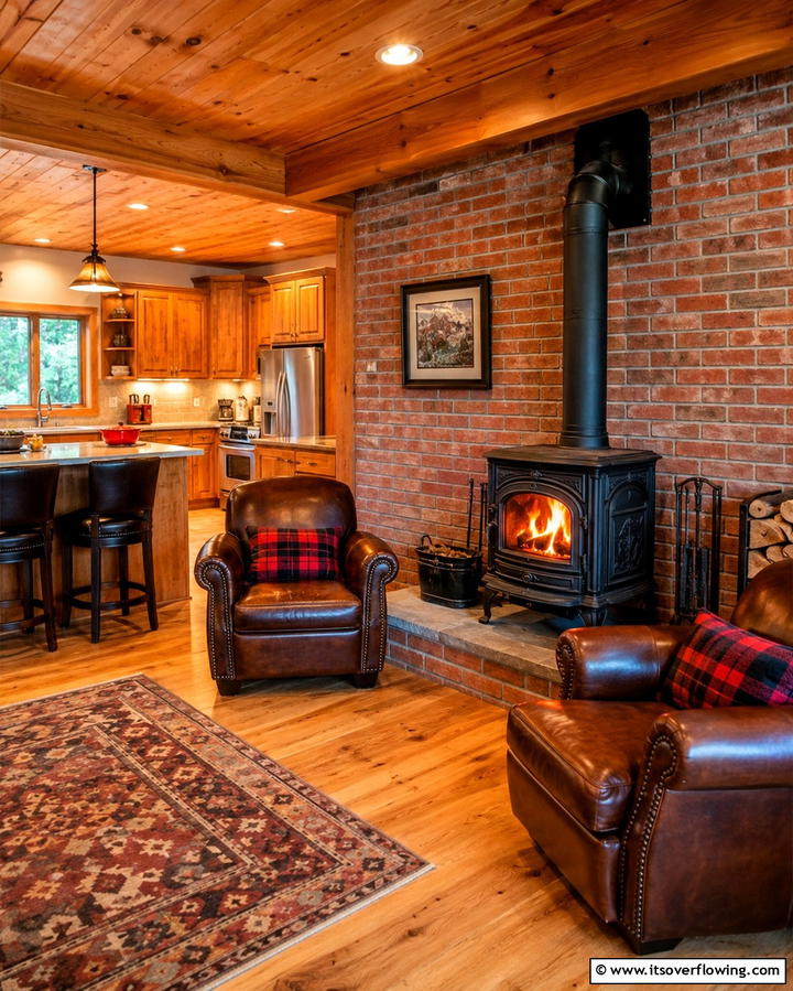 Wood Burning Stoves - 25 Mountain House Kitchen Ideas for Rustic Charm