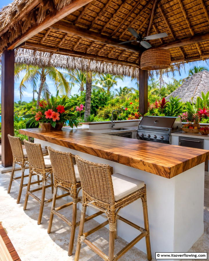 Wood Countertops for Warmth and Texture - 25 Outdoor Countertop Ideas for Functional Spaces