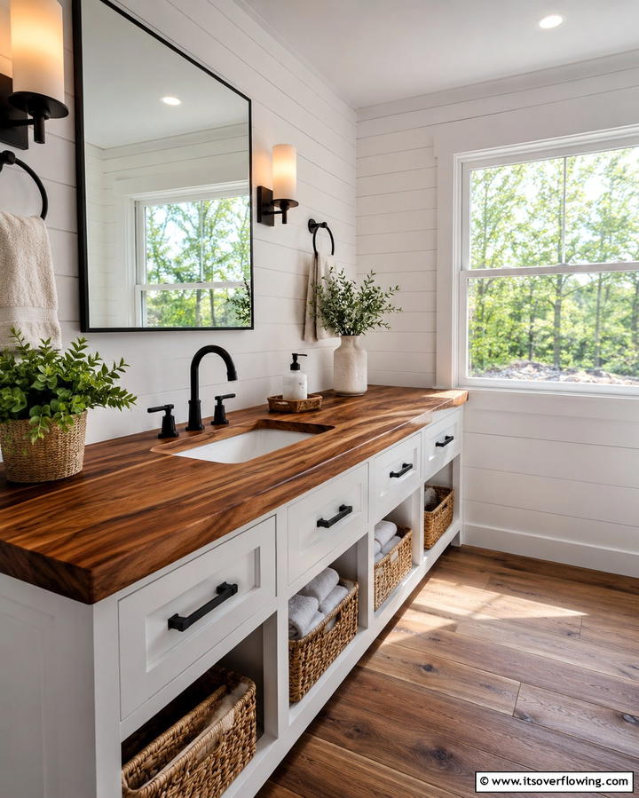 Wood Countertops for Warmth and TextureExact - 25 Bathroom Countertop Ideas for a Stylish Upgrade