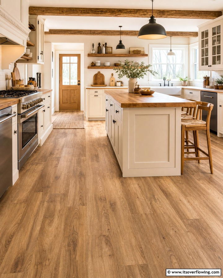 Wood Grain Linoleum - 20 Linoleum Kitchen Flooring Ideas for a Durable and Stylish Look