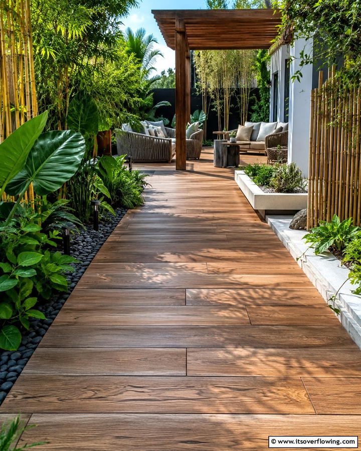 Wood Look Concrete Paver Walkway - 25 Concrete Paver Walkway Ideas for Durable Design