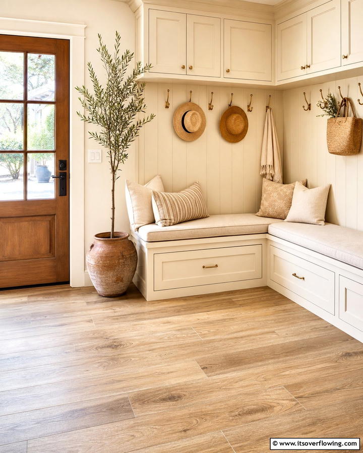 Wood Look Porcelain Tiles - 25 Mudroom Tile Floor Ideas- Durable & Stylish Designs