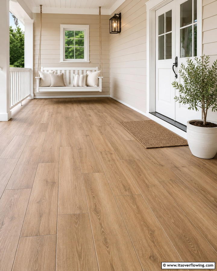 Wood Look Porcelain TilesExact - 25 Front Porch Tile Ideas for a Welcoming Entrance