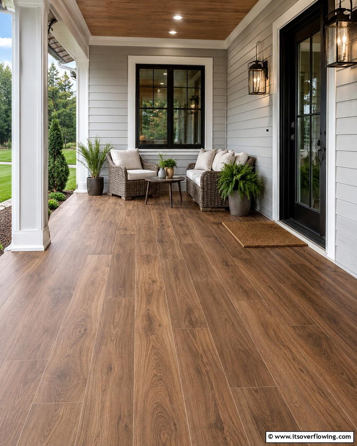 Wood Look Porcelain TilesOne - 25 Front Porch Tile Ideas for a Welcoming Entrance
