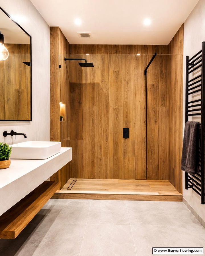 Wood Look Tile Shower SurroundsExact - 25 Shower Surround Ideas to Refresh Your Bathroom