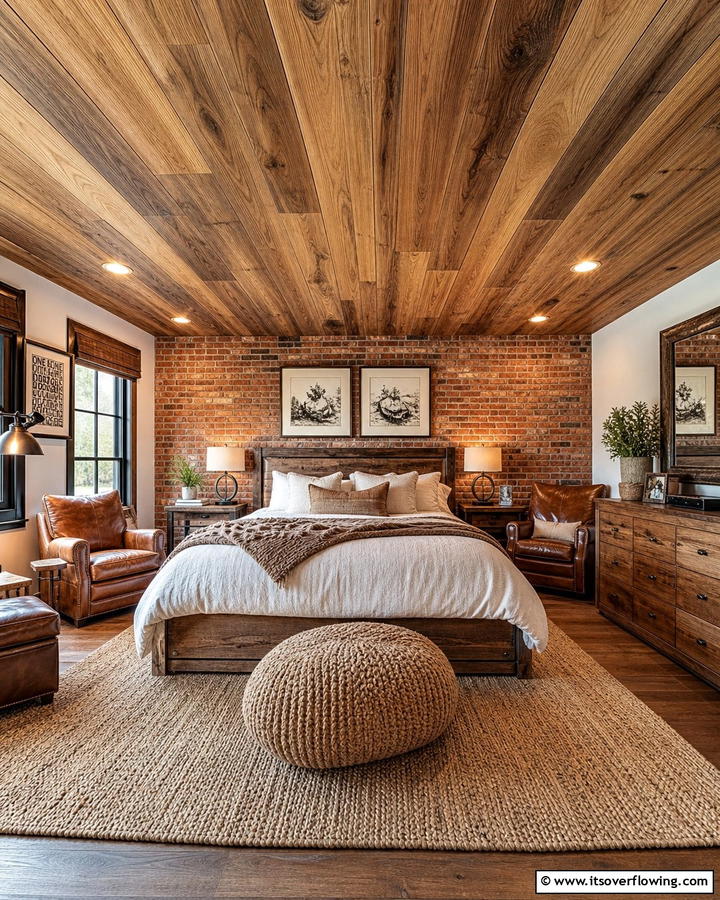Wood Panel Effect for Rustic Charm - 25 Ceiling Wallpaper Ideas to Elevate Your Space