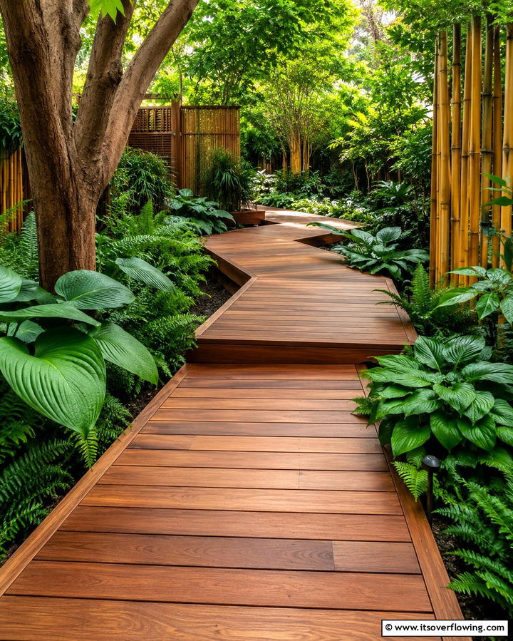 Wood Plank Walkways for a Natural Feel - 25 Paver Walkway Ideas to Enhance Your Outdoor Space