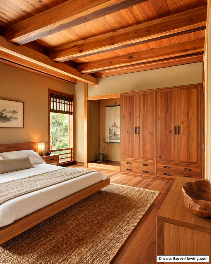 Wooden Accents and Furniture - 25 Japanese Bedroom Design Ideas for Minimalism