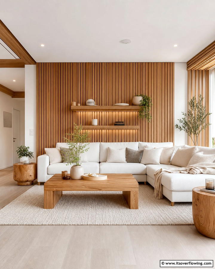 Wooden Accents - 21 Scandinavian Living Room Ideas for Airy Minimalism