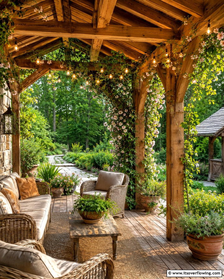 Wooden Awning for Natural Appeal - 25 Stunning Deck Awning Ideas for Outdoor Living