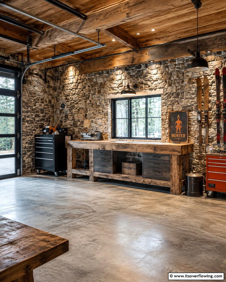 Wooden Beam Accents - 25 Rustic Garage Ideas for a Cozy and Functional Space
