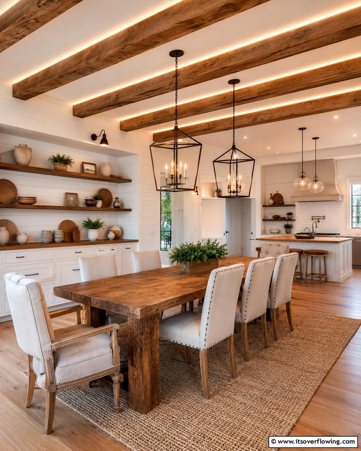 Wooden Beam Style Lighting - 25 Drop Ceiling Lighting Ideas for Modern Homes