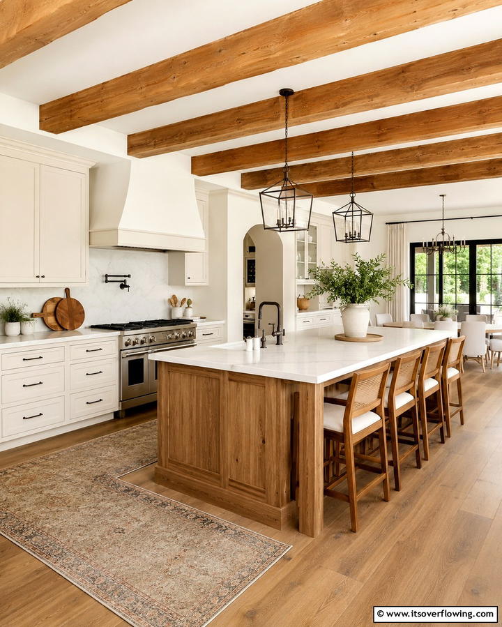 Wooden Beams for Rustic Charm - 25 Beautiful Kitchen Ceiling Ideas to Elevate Your Space