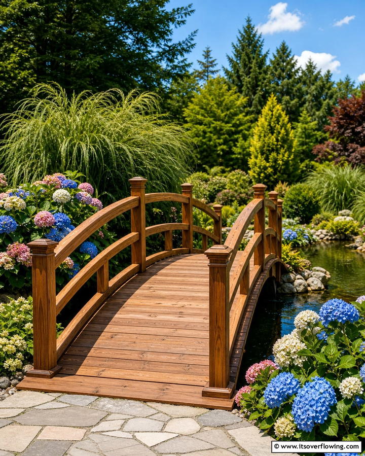 Wooden Bridges for Classic Elegance - 25 Pond Landscaping Ideas for a Tranquil Backyard