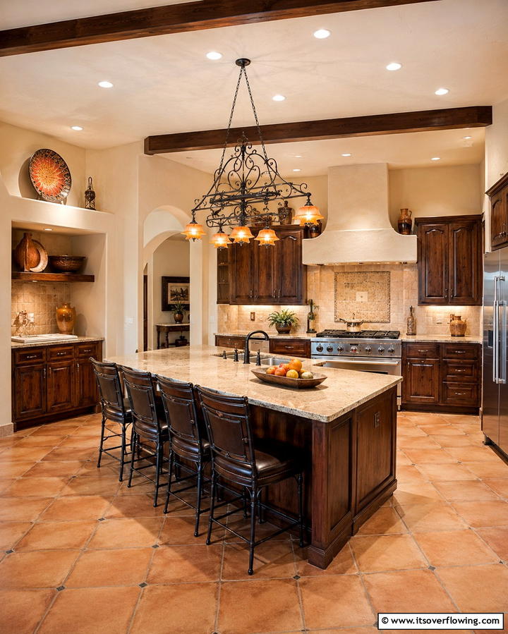 Wooden Ceiling Panels - 25 Southwestern Kitchen Ideas for a Warm Appeal