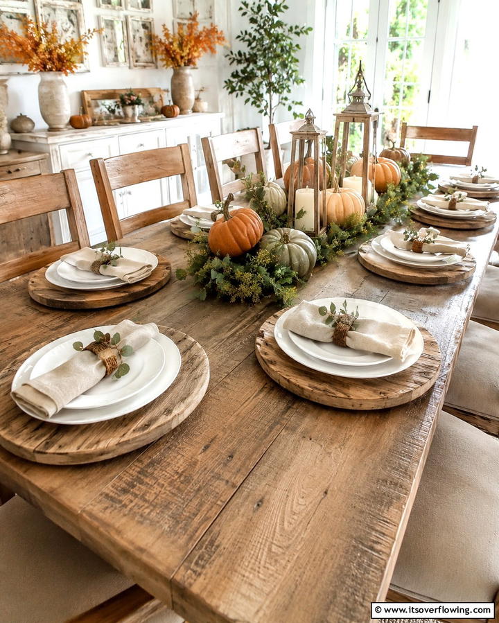 Wooden Charger Plates - 25 Fall Table Decor Ideas for a Seasonal and Festive Dining Experience