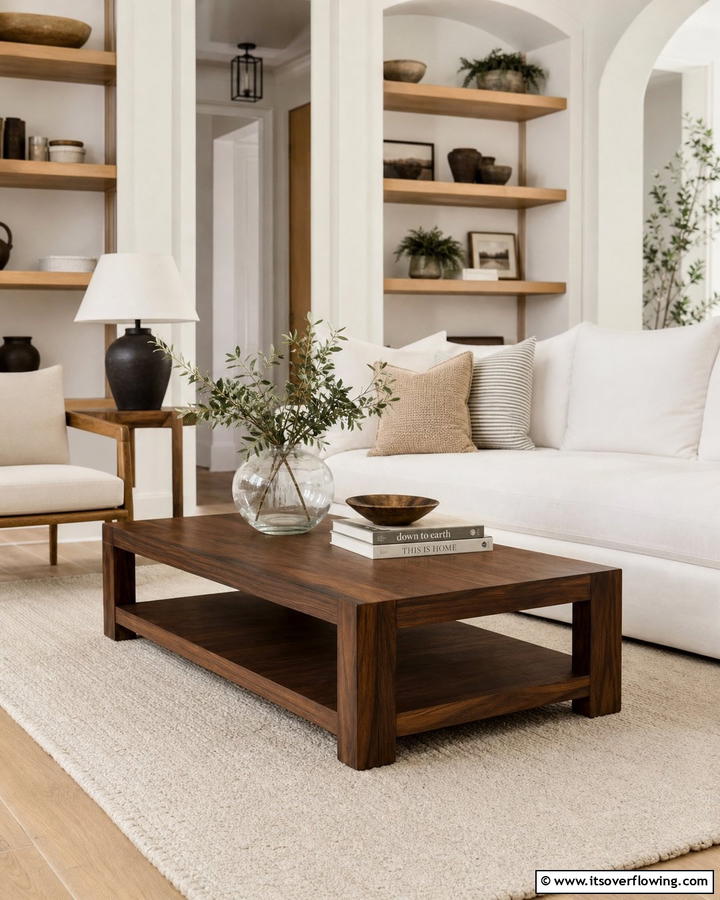Wooden Coffee Tables to Highlight Natural Warmth - 25 Brown Living Room Ideas for Warm and Cozy Vibes