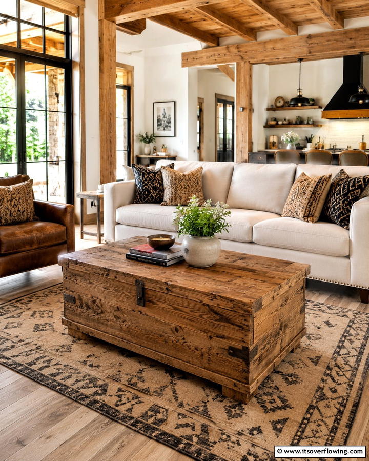 Wooden Coffee Tables - 25 Southwest Living Room Ideas for a Cozy Vibe