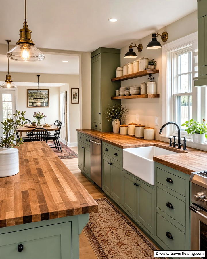 Wooden Countertops - 21 Country Kitchen Ideas with Farmhouse Appeal
