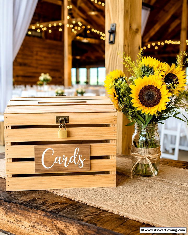 Wooden Crate Card Box - 30 Creative Wedding Card Box Designs for Guests