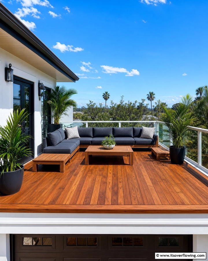 Wooden Deck Flooring - 20 Balcony Over Garage Ideas for Extra Space