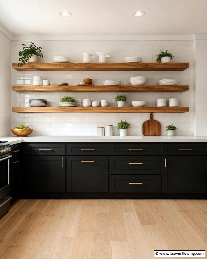 Wooden Floating Shelves - 25 Wooden Interior Design Ideas for a Warm Home